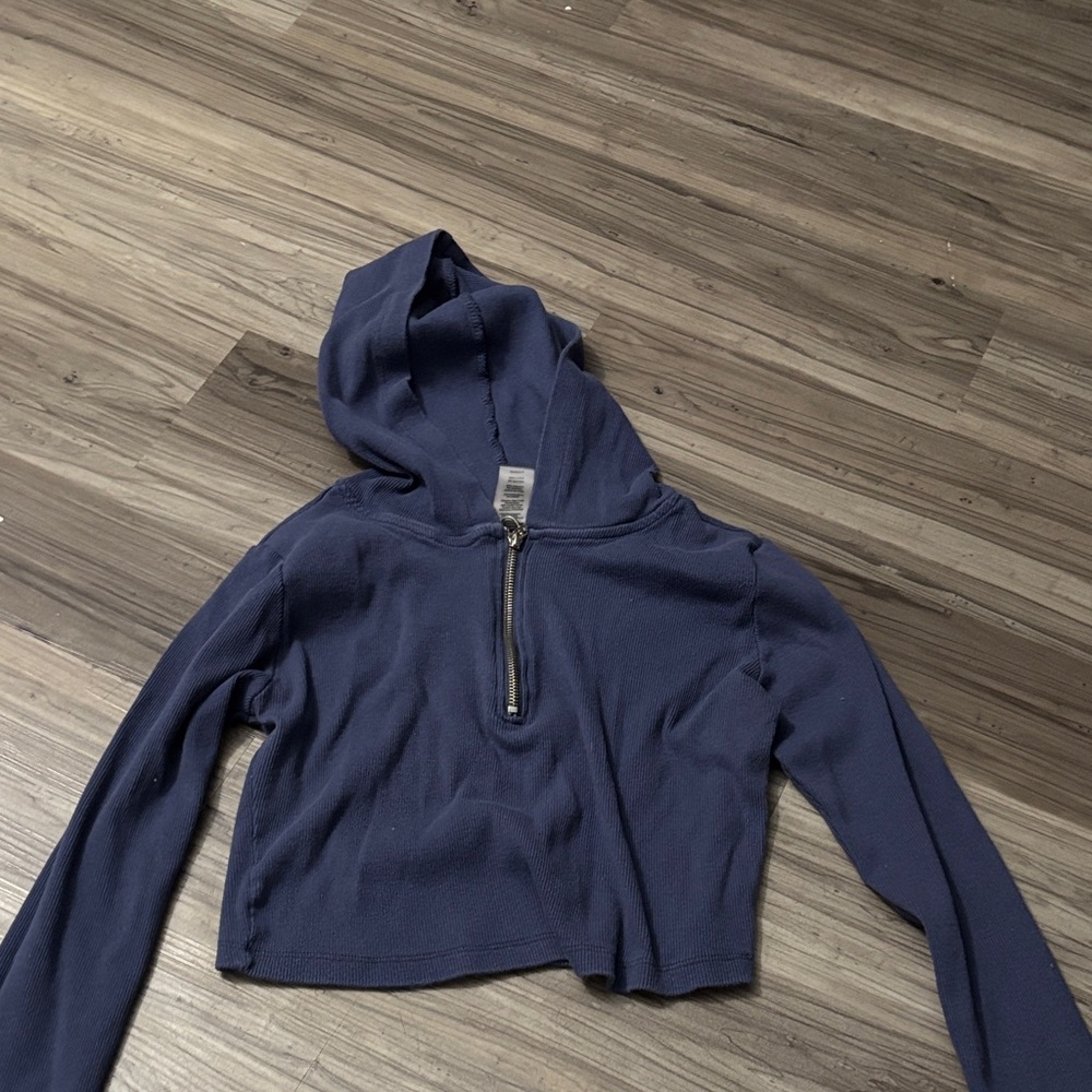 Women's Navy Blue Hoodie Top